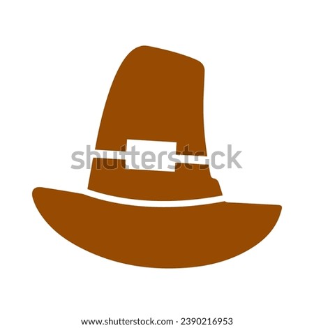 Thanksgiving pilgrim hat clip art design for T-shirts and apparel, pilgrim hat art on plain white background for shirt, hoodie, sweatshirt, postcard, icon, logo or badge