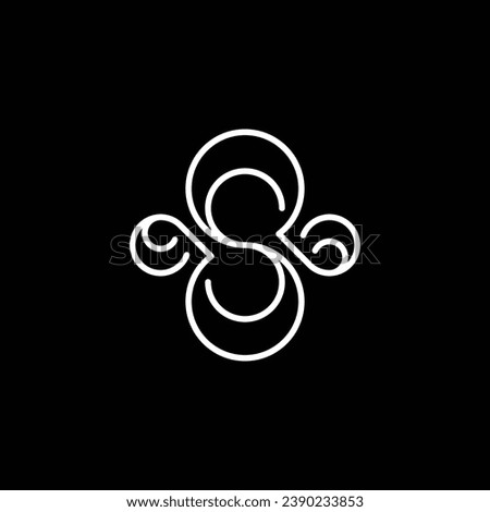 Letter S shaped into ornament logo