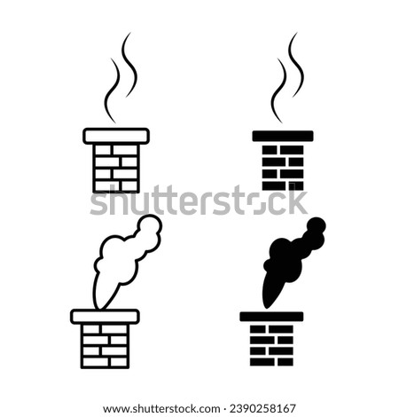 Chimney smoke icon for chimney sweep concept in vector line drawing
 Royalty-Free Stock Photo #2390258167