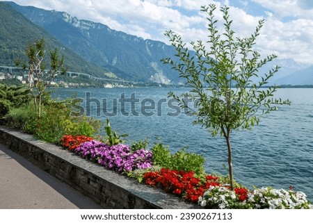 Embankment of town of Montreux, Canton of Vaud, Switzerland