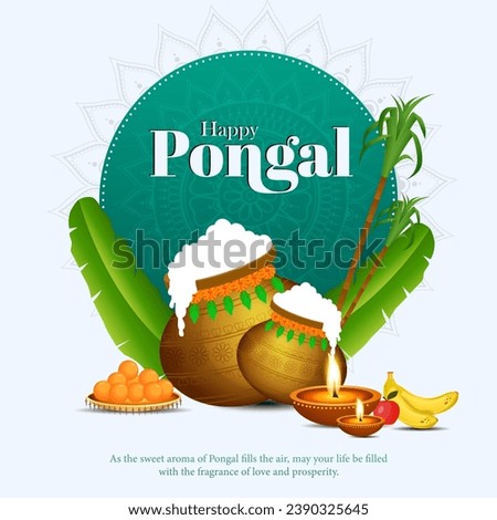 Pongal is a Tamil harvest festival celebrated in South India, particularly in Tamil Nadu. Royalty-Free Stock Photo #2390325645