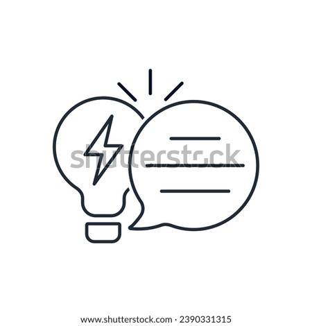 Final thought.  Vector linear illustration icon isolated on white background.