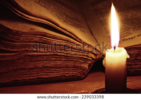 concept of knowledge, vintage book candle