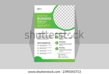Creative corporate Business Flyer vector template with unique shapes for advertising.