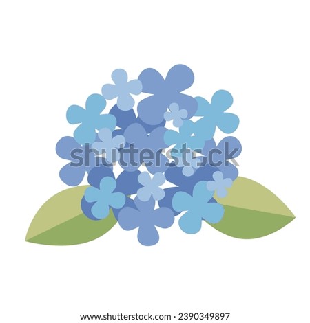 Light blue hydrangea illustration flat