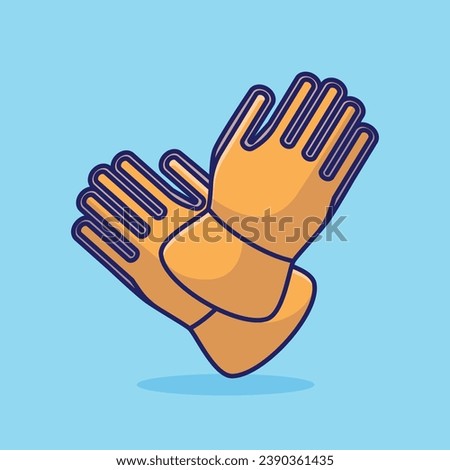 Safety gloves simple cartoon vector illustration carpentry tools concept icon isolated
