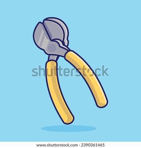 Nipper pliers simple cartoon vector illustration carpentry tools concept icon isolated
