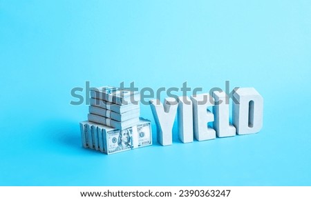 Bonds yield curve with world economic and money bank note.business and financial management.investment and asset location Royalty-Free Stock Photo #2390363247