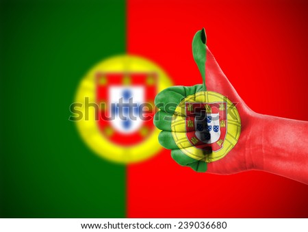 National flag of Portugal on hand.