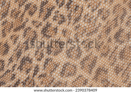 Genuine leather texture background close-up,  imitation of leopard, brown color print, fashion trend background