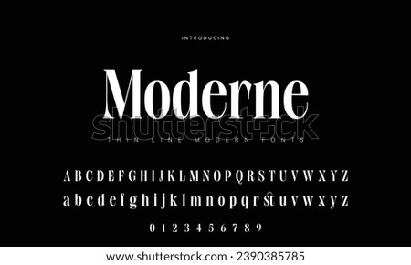 Modern clean sans serif display font vector Royalty-Free Stock Photo #2390385785