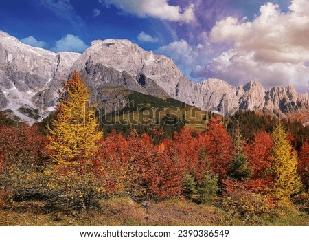 Autumnal Landscape in Salzburger Land,Austria