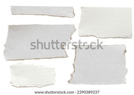 White Ripped Piece of Paper isolated. Top View of Blank Adhesive Paper Tag. Blank Note with Copy Space for Text or Image.