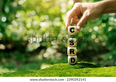 Corporate Sustainability Reporting Directive (CSRD) Concept. The European Union and financial reporting standards regarding sustainability disclosures. Royalty-Free Stock Photo #2390392141
