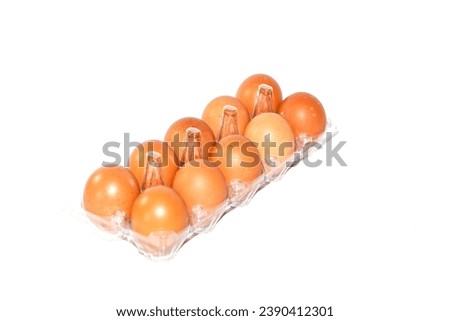 Egg put on white background with isolated picture.