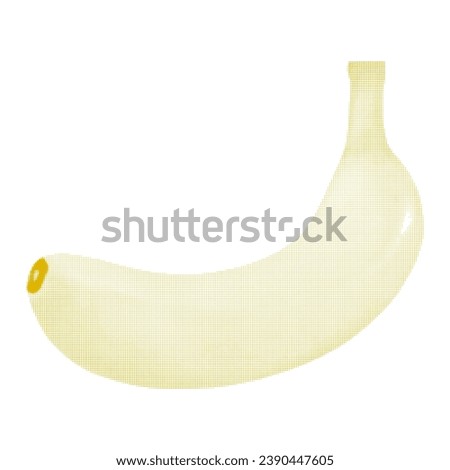 Banana whole one from green circle dots of different sizes on white background