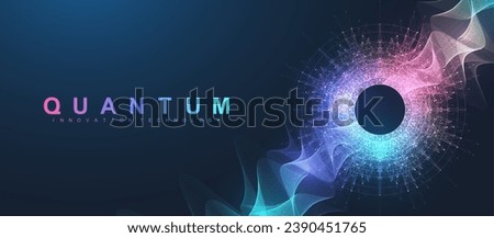Quantum Computing Idea Design Element Concept. Deep Learning Artificial Intelligence. Generative AI. Big Data Algorithms Visualization For Business, Science Presentations, Posters, Covers Royalty-Free Stock Photo #2390451765