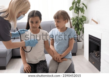 Little girl at the doctor's - pediatric checkup