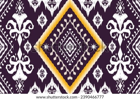 Ikat ethnic aztec embroidery style.Figure Geometric oriental traditional art pattern.Design for ikat background,wallpaper,fashion,clothing,wrapping,fabric,element,sarong,graphic,vector illustration