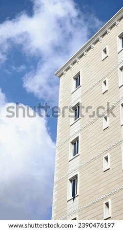 Building photo. Background blue sky