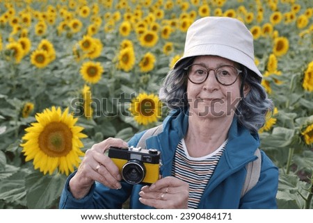 Tourist using a film camera 