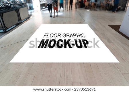 Floor Graphic Mock up at Front of fashion store in Shopping Mall. Perfect for your announcement.