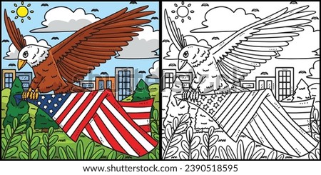 Memorial Day Eagle Carrying Flag Illustration