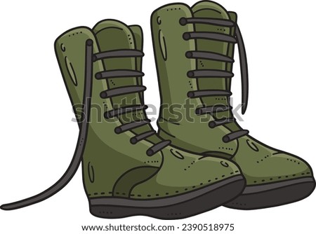Combat Boots Cartoon Colored Clipart Illustration Royalty-Free Stock Photo #2390518975
