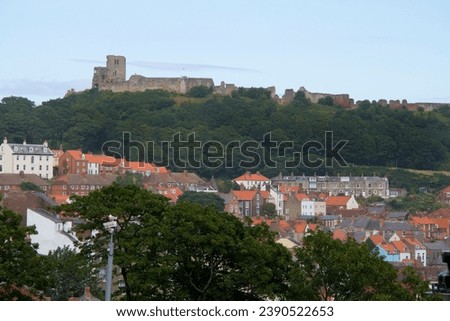 Scarborough red roof tops and Castle in Yorkshire