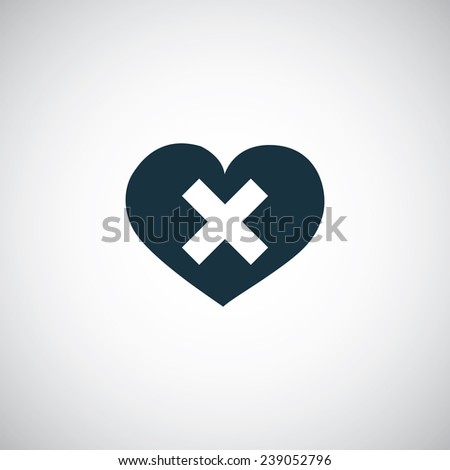 heart plaster icon on white background 