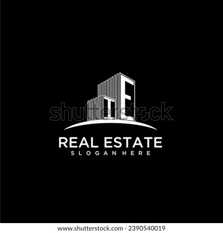 IE initial monogram logo for real estate with building style