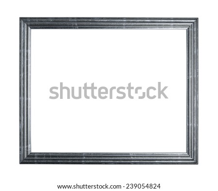 Empty copyspace wooden picture frame isolated over the white background