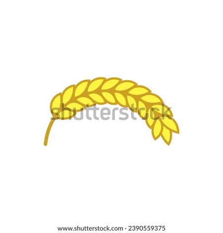 Bent yellow spikelet. A semicircular curved shape.