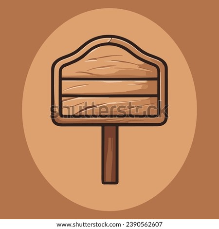 Cute wooden sign vector illustration