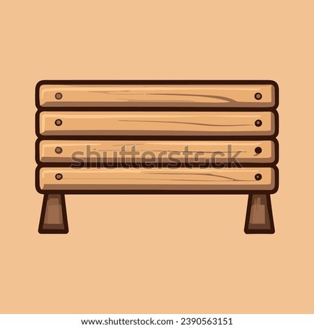 Cute wooden sign vector illustration