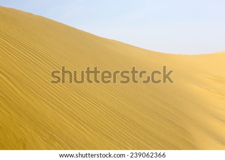 African desert sand dunes of sugar hot, landscape
