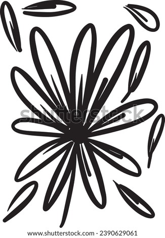 Floral, flower illustration vector, abstract hand drawn seamless pattern doodle element shape for texture backgound 