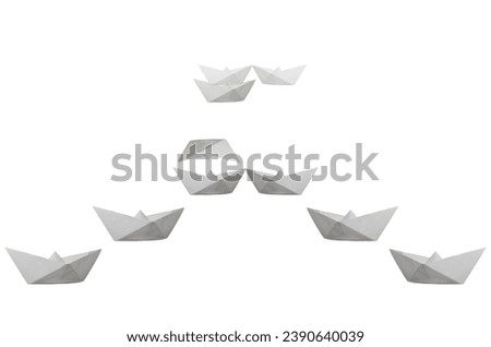 Abstract composition made from paper boats