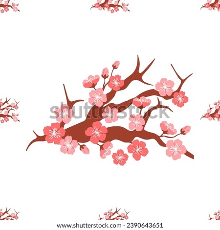 Sakura pattern vector illustration. The seamless design showcased intricate textures and patterns blooming sakura flowers, capturing essence spring The flowery atmosphere created by sakura blossoms
