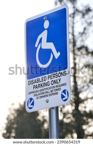 Disabled Persons parking sign found near Jericho Beach in Vancouver, British Columbia, Canada