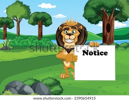 Jungle king lion cartoon vector design
