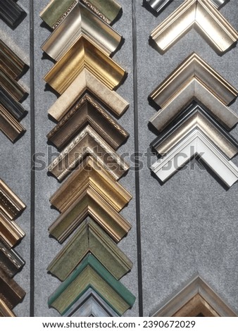 wooden, patterned frame border. beautiful frames with colorful texture. in gold and silver