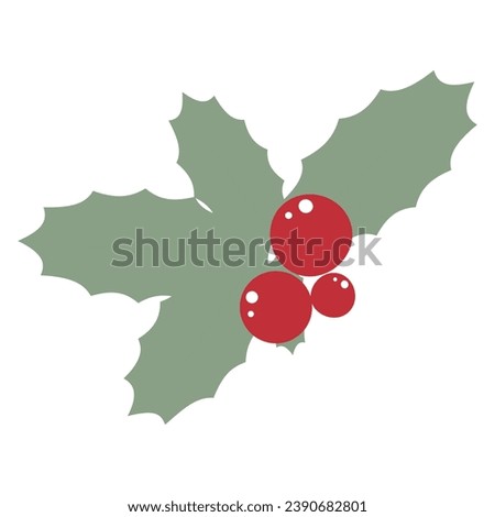 Holly berry icon. Christmas vector illustration