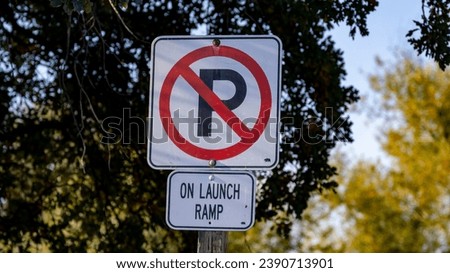 No parking on Boat launch sign