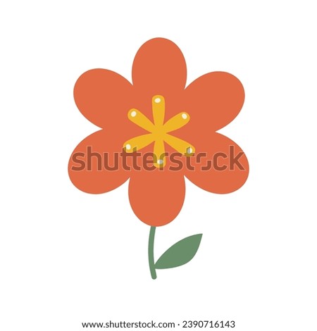 vector flower clipart sticker. 3d flower vector isolated on white background