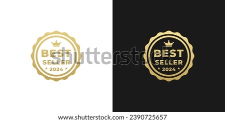 Best Seller 2024 label or Best Seller Logo 2024 Vector Isolated. Best seller label 2024 for product, print design, apps, websites, and more about best seller 2024 label. Royalty-Free Stock Photo #2390725657