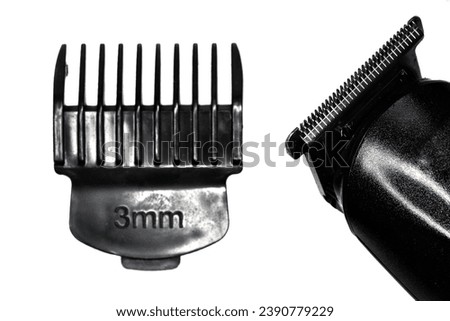 Hair clipper with​ Electric hair cutting isolated on white background.