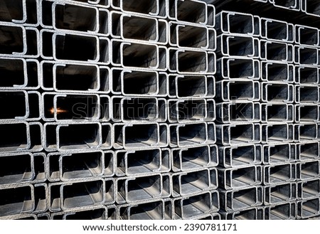 C-shaped steel Used for construction of houses and offices. Steel products prepared for delivery to customers