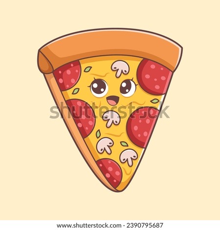 Cute Pizza Character Design Illustration