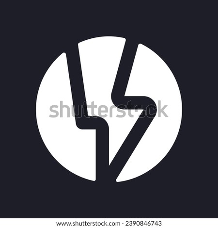 Cryptocurrency coin dark mode glyph ui icon. Blockchain technology. User interface design. White silhouette symbol on black space. Solid pictogram for web, mobile. Vector isolated illustration
